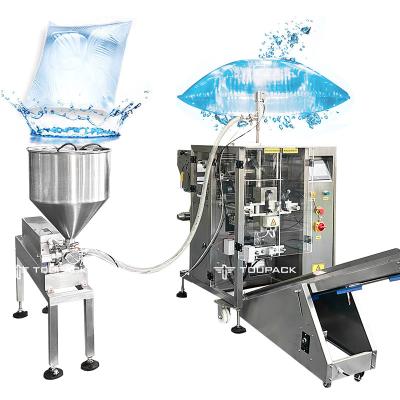 China Automatic Four-Side Seal Bags Sawtooth Bag Juice Milk Small Bag Water Make-Up Water Liquid Weighing And Packaging System for sale