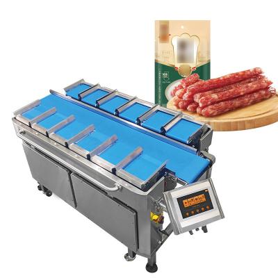 China Frankfurt Sausage Multiheads Belt Feeder Combination Weigher Baked Hot Dog Sausage Belt Weigher Packaging Machine for sale