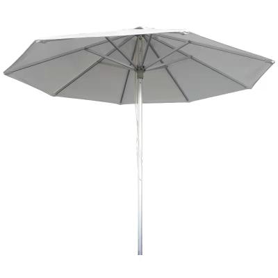 China Hot Sale Modern Aluminum Umbrella Outdoor Garden Center Pole Umbrella With Sliver Color for sale