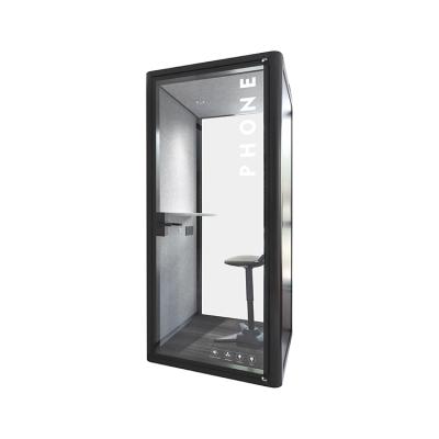 China Indoor Metal Frame Office Privacy Acoustic Soundproof Phone Booth for sale