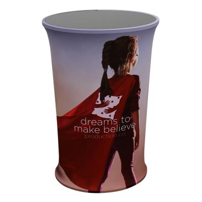 China Promotion Oval Shape Outdoor Advertising Folding Counter For Exhibition Display for sale