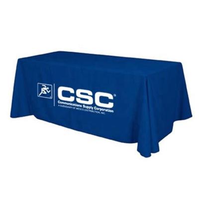 China Custom promotional activities printing advertising tablecloth knitted polyester 4ft 6ft 8ft event table cover for sale