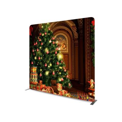 China STRAIGHT Exhibit Christmas Room Decoration TENSION FABRIC MEDIA WALL for sale