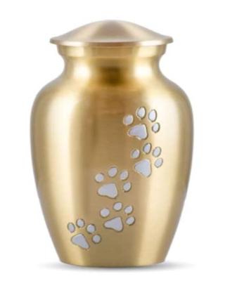 China Wholesale Viable Stainless Steel Funeral Urn Keepsake Memorial Urns Mini Paw Print Cremation Pet Ash For Animal for sale