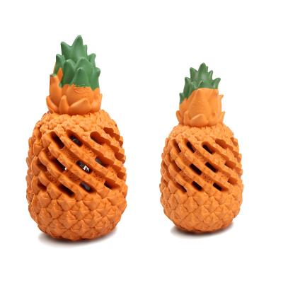 China Viable Pineapple Rubber Dog Chew Toys For Aggressive Chewers Pet Toys For Tooth Cleaning for sale