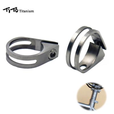 China TITO Titanium Alloy Mountain Bike Road Bike Recycling Road Never Bike 31.6/34.9mm Seatpost Clamps Ultralight To Rust High Strength Seat Tube Clip for sale