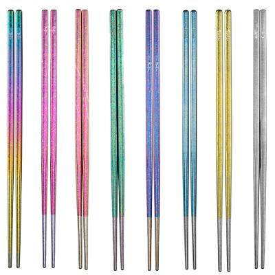 China Viable TiTo Stainless Steel Metal Pure Titanium Chopstick 7mm Lengthened Hollow Chopsticks Korean Japanese Chopsticks for sale