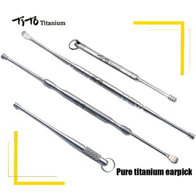 China TiTo Fast Delivery Earpick Wax Style Ear Curette Remover Pick Ear Care Industrial Titanium Cleaner Spoon Clean Tool for sale