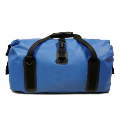 China Waterproof Dirt Proof PVC 500D Duffel Bag Blue Durable Waterproof Pack For Fishing/Kayaking/Camping/Recycling for sale