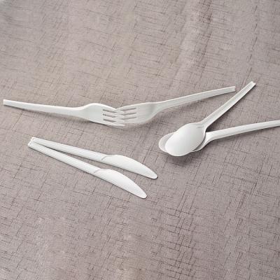 China Restaurant serving supplies eco plastic cutlery set disposable tableware pla healthy spoon fork knife for sale