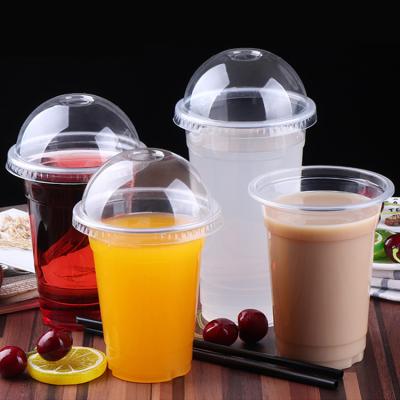 China 5oz 74mm Viable Hot Sale Plastic Disposable Tea Cups Smoothie Printed Clear Disposable Tea Cup for sale