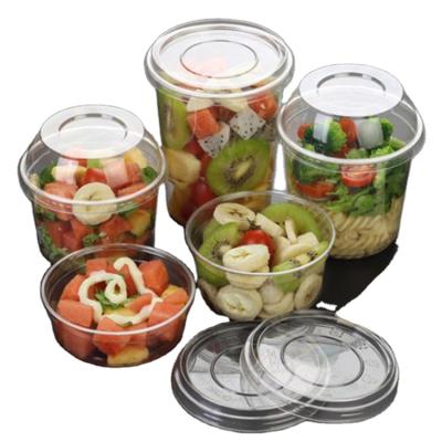 China Eco-Friendly 24oz117mmF Pet Grocery Cups Disposable Container Eco-Friendly Disposable Plastic Food Takeout Bowls for sale