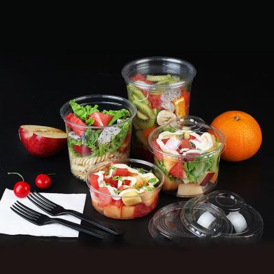 China Wholesale Customized Disposable Pet Food Packaging Crate Disposable Plastic Clear Salad Bowl for sale