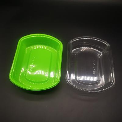 China Factory direct green plastic disposable and transparent desserts container snack container for sale