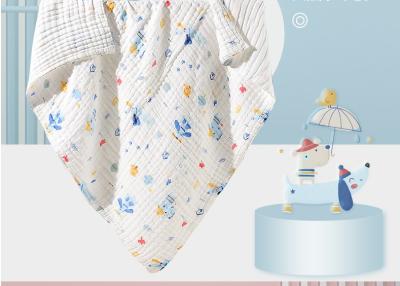 China Animal Printing Organic Cotton Gauze Fabric Swaddle Wrap For Newborn Sustainable for sale