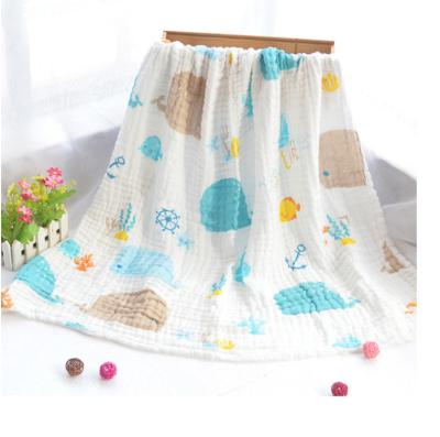 China Vivid Pattern Reactive Printed Gauze Fabric 210gsm Thermostatic Swaddle Wrap For Newborn for sale