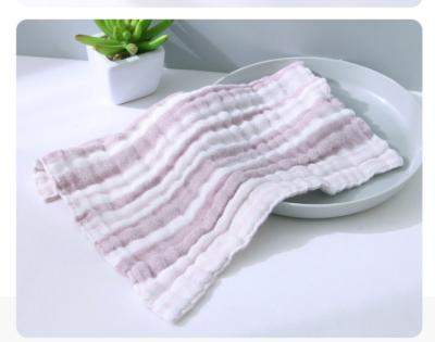 China Multilayer Crepe Four Layer Striped Gauze Fabric Swaddle Blanket Nursing Cover for sale