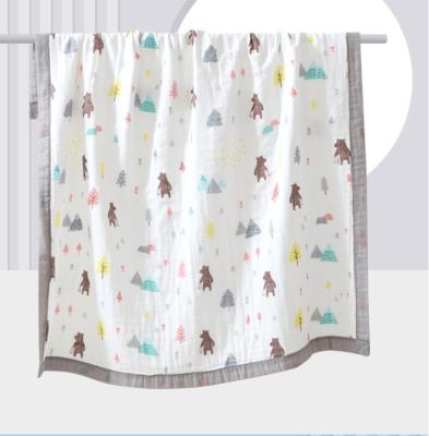 China Klares Muster gekämmte Schicht Gauze Fabric Infants Cover Wrap der Baumwolle4 zu verkaufen