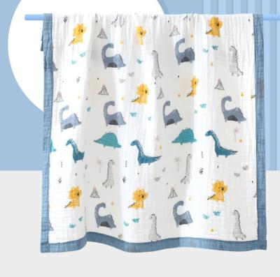 China Os desenhos animados 100% de Gauze Fabric Baby Swaddle Blanket de 4 camadas do algodão 40S imprimiram à venda