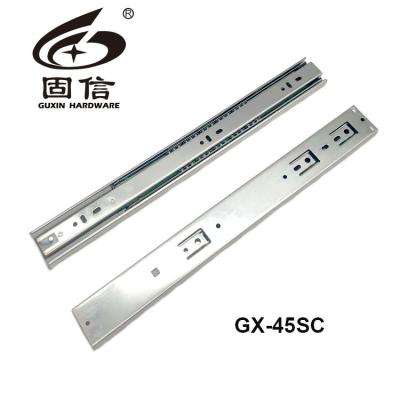 China Modern Soft Close Drawer Slides 3 Fold Ball Bearing for sale