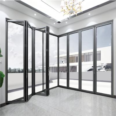 China heat & Healthy Insulation& energy saving aluminum glass folding door for sale