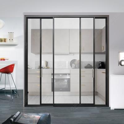 China waterproof & Healthy Insulation& WANJIA Slim Aluminum Alloy Energy Saving Sliding Doors and Window View Sliding Door Slim Aluminum Narrow View Push Pull Door for sale