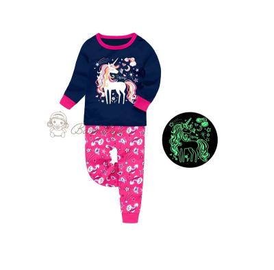 China Girl Breathable Unicorn Barbieliya Pajamas Classic Design Glow In The Dark Kids Pajamas for sale