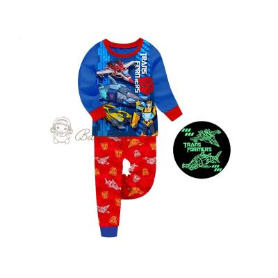 China Barbieliya Breathable Hot Sale Boy Designs Hero Car Kids Pajamas Glow In The Dark Kids Pajamas for sale