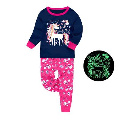 China Breathable Cartoon Unicorn Girl Pajamas Kids Boy Dinosaur Sleepwear Pajamas Kids Pajamas for sale