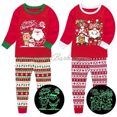 China Best Christmas Gift Kids Pajamas Christmas Girls Sleepwear Breathable Glow In The Dark Kid Pajamas for sale