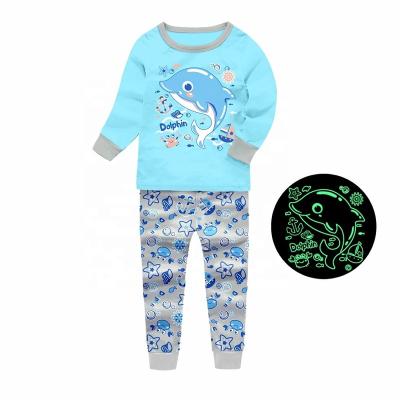 China 100% Cotton Barbieliya Whale Factory Animal Design And Sell Kids Pajamas Glow In The Dark for sale