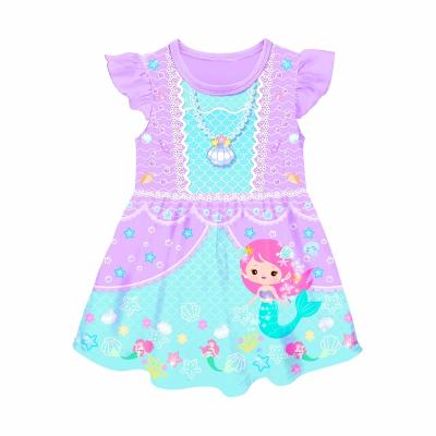 China Factory Price Breathable Short Sleeves Girl Wholesale Cute Cartoon Dress for sale