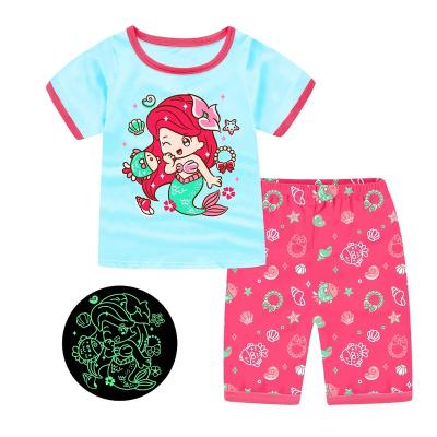 China Summer Shorts Breathable Sleeves And Hot New Design Short Pants Girl Pajamas Boy Nightgowns Princess Pajamas for sale