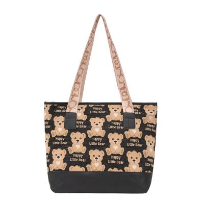 China Factory 2022 Newest Korean Fashionable Western Style Wholesale Cheap Anti-theft Bear Printing Small Satchel Bag for sale