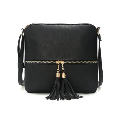 China Vintage Racing PU Leather Custom Colored Messenger Crossbody Bags With Tassel for sale