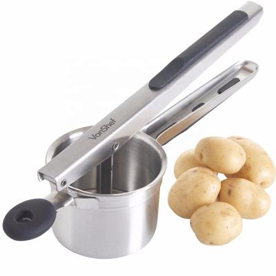 China Amazon Stainless Steel Kitchen Priority Hot Chef Potato Ricer and Grinder Makes Light and Fluffy Mashed Potatoes Stainless Steel for sale