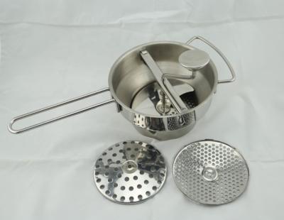 China Sustainable Vegetable Food 304 Stainless Steel Rotary Mill Sieve Potato Crusher With 3 Milling Discs for sale