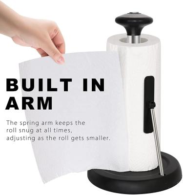 China Modern Easy Hand Made Teardrop Kitchen Paper Towel Dispenser Holder With Weighted Base For Standard Paper Towel Rolls for sale