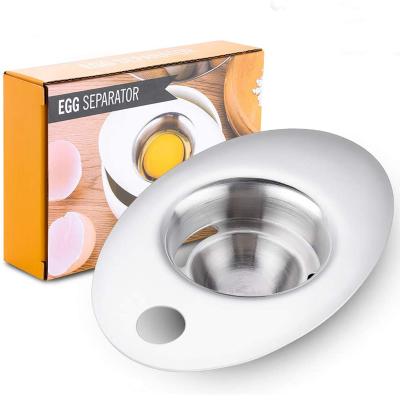 China 304 stainless steel egg separator, premium 304 stainless steel egg white egg yolk separator, professional egg separator tool for baking cake, eg for sale