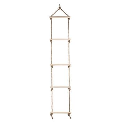 China Physical Challenge Climbing Rope Ladder Tree Swing Set for Backyard with 5 Wooden Sticks Small Ladder for Kids Outdoor Toys for Children for sale