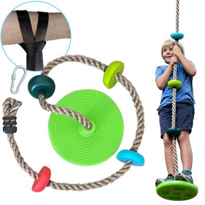 China Outdoor Play Tree Swing For Kids Playground Accessories - Colorful Single Disc Outdoor Climbing Rope for sale