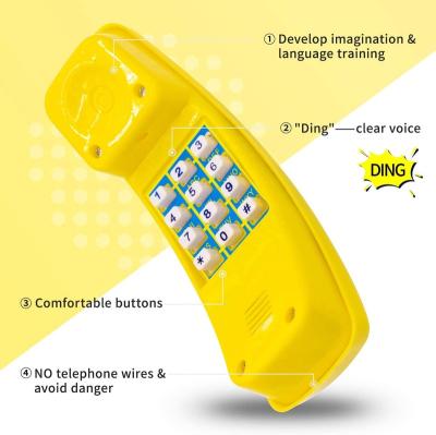 China Earlier Education Swing Set Pretend Phones And Learning Education Phones Plastic Phone Creative Children Play Phone Yellow for sale