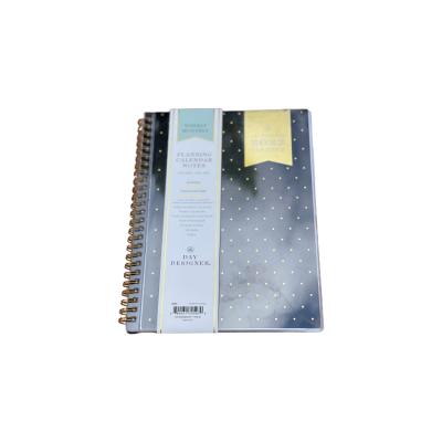 China Custom Printed Inner PU Hardcover Gift Grid Layout Spiral Notebook Suitable for Travelers for sale