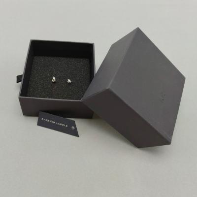 China Viable Luxury Custom Paper Packaging Drawer Gift Box Logo Necklace Earing Jewelry Black for sale