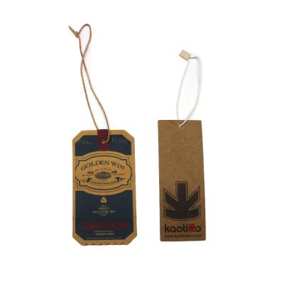 China Wholesale Custom Viable Clean Logo Brown Cardboard Paper Hang Tag For Clothing Shoes Garment for sale