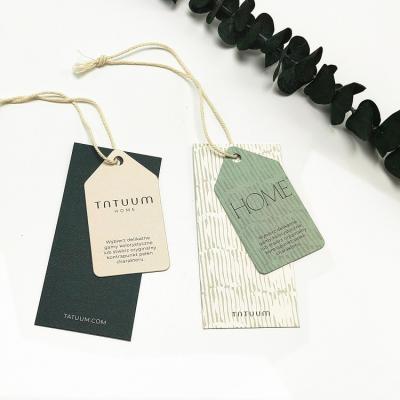 China 2021 Viable New Custom Fancy Design Printed Twine Paper Luxury Swing Cotton Uncated Hang Tag Set Premium for sale