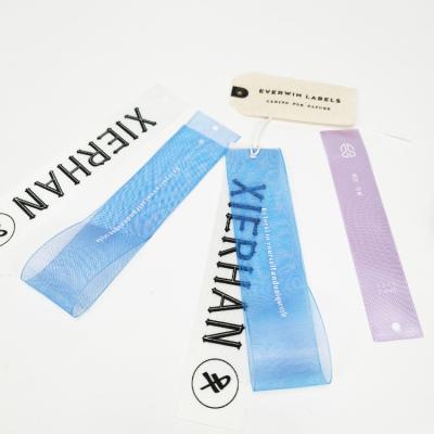 China Viable Custom Design Garment Printing Label Hang Tag Ribbon For Clothing Accessory Bag for sale