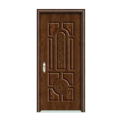 China Modern Classic Walnut Color Design Timber Door Molding PVC Pre Hung Door Swing Project Design Doors for sale