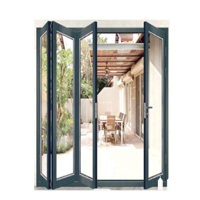 China Sound Insulation Sound Proof Sound Thermal Break Aluminum Bi Double Glazed Folding Sliding Patio Doors for sale