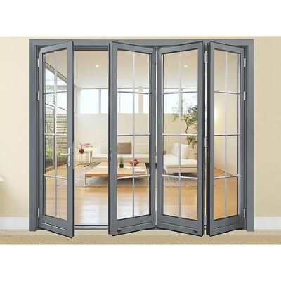 China New Modern Fancy Design 90 Degree Interior Sliding Balcony Aluminum Folding Glass Door for sale